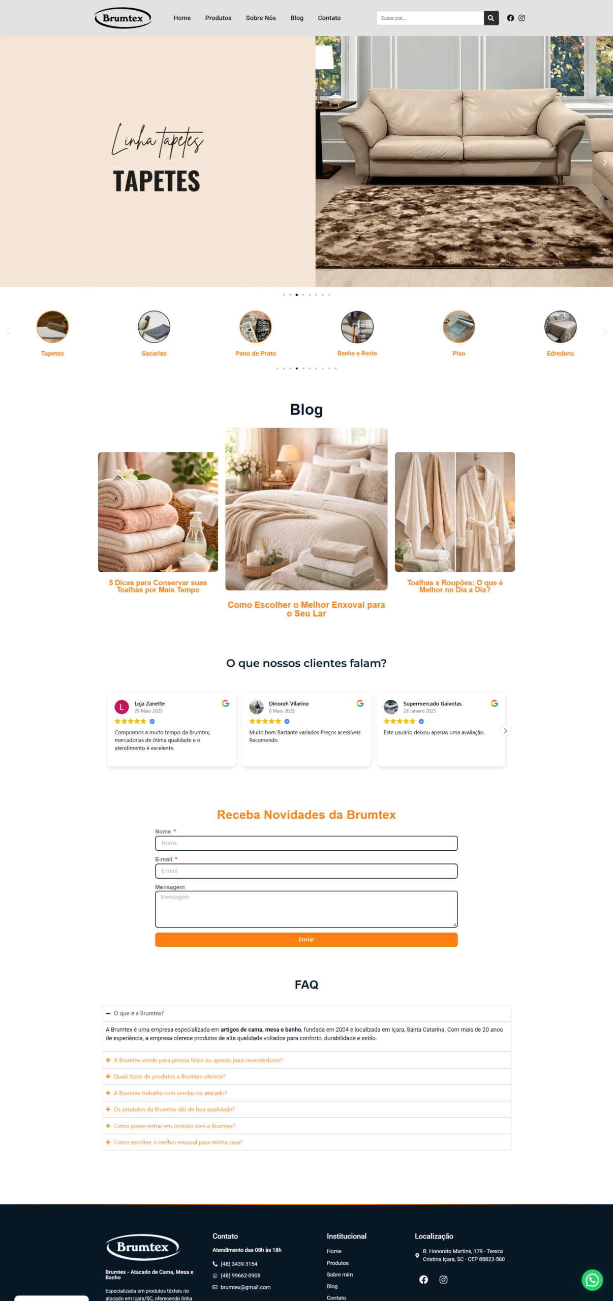 Site Institucional Brumtex